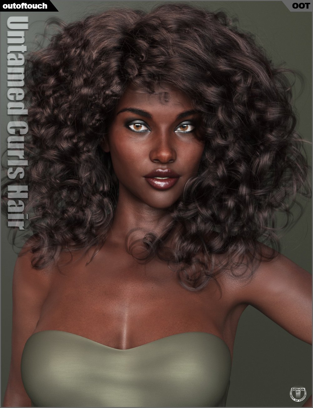 Untamed Curls Hair for Genesis 3 and 8 Female(s) by: outoftouch, 3D Models by Daz 3D