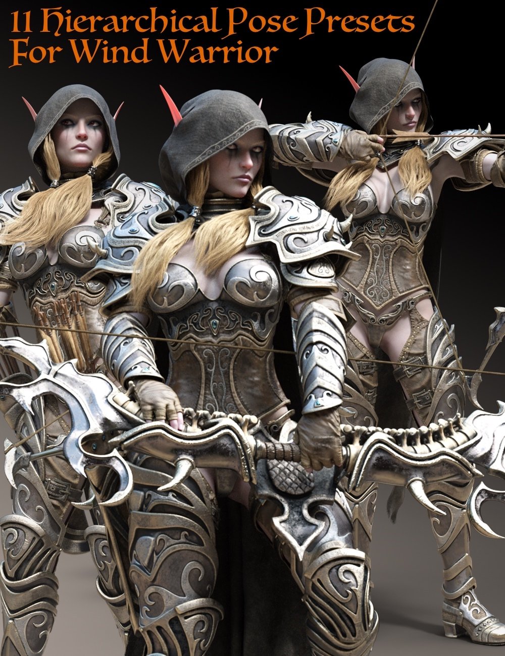 Wind Warrior Hierarchical Poses by: Linday, 3D Models by Daz 3D