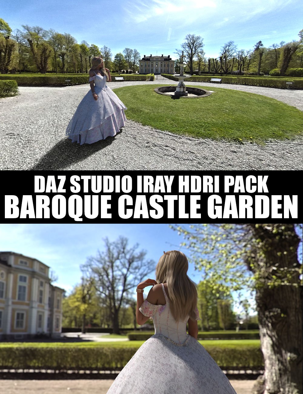 Baroque Castle Garden - Daz Studio Iray HDRI Pack by: Dreamlight, 3D Models by Daz 3D