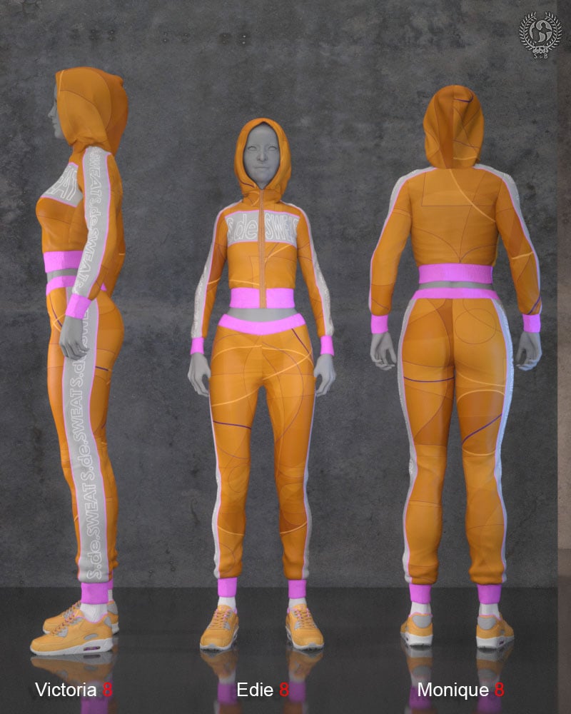 S.de.Sweat Pack For Genesis 8 Females by: SamSil, 3D Models by Daz 3D