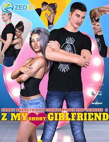 Z My Short Girlfriend Shape Presets and Poses for Genesis 8 Z My Short Girlfriend Shape Presets and Poses for Genesis 8 by: Zeddicuss, 3D Models by Daz 3D