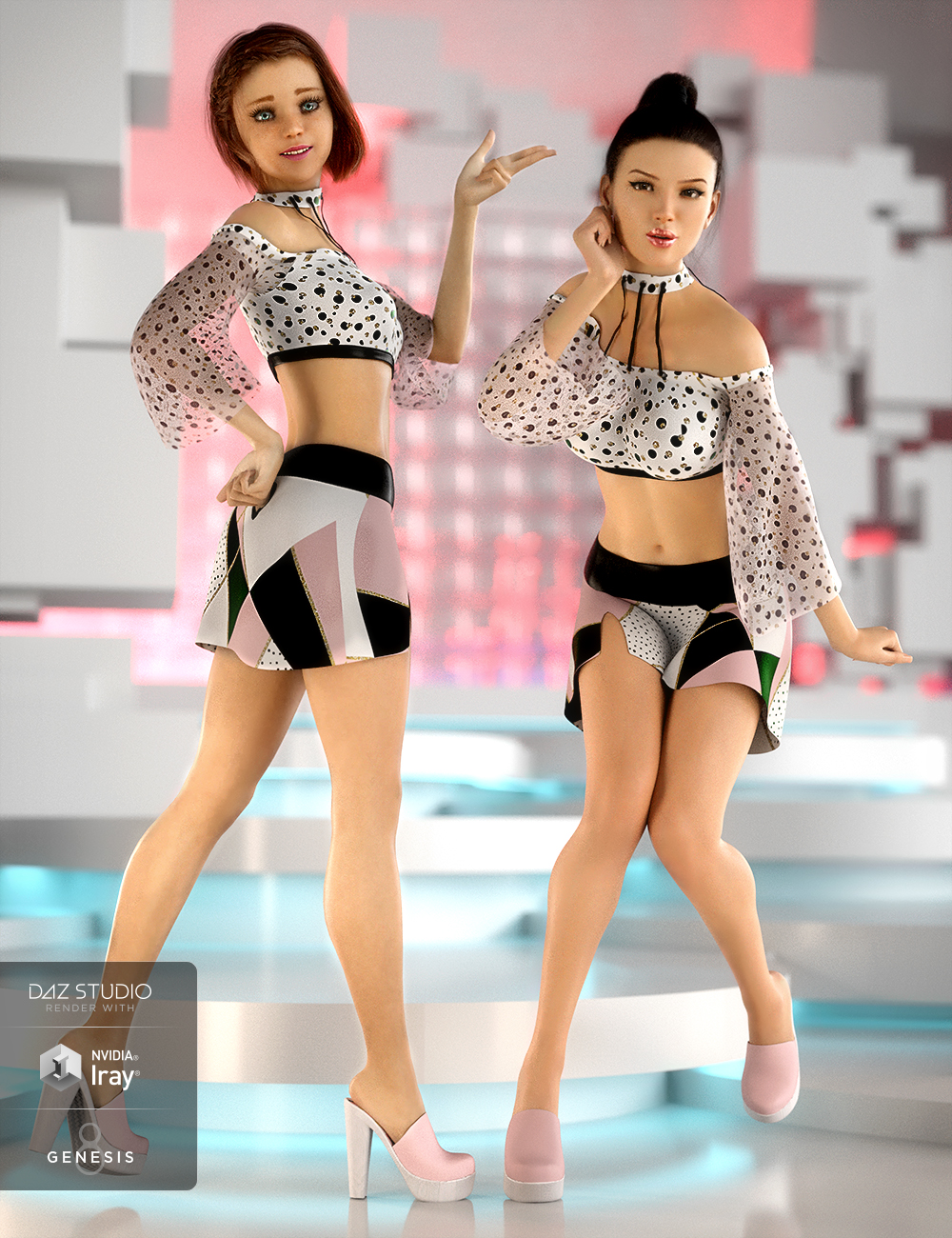 dForce KStar Outfit for Genesis 8 Female(s) by: Anna BenjaminPoisenedLily, 3D Models by Daz 3D
