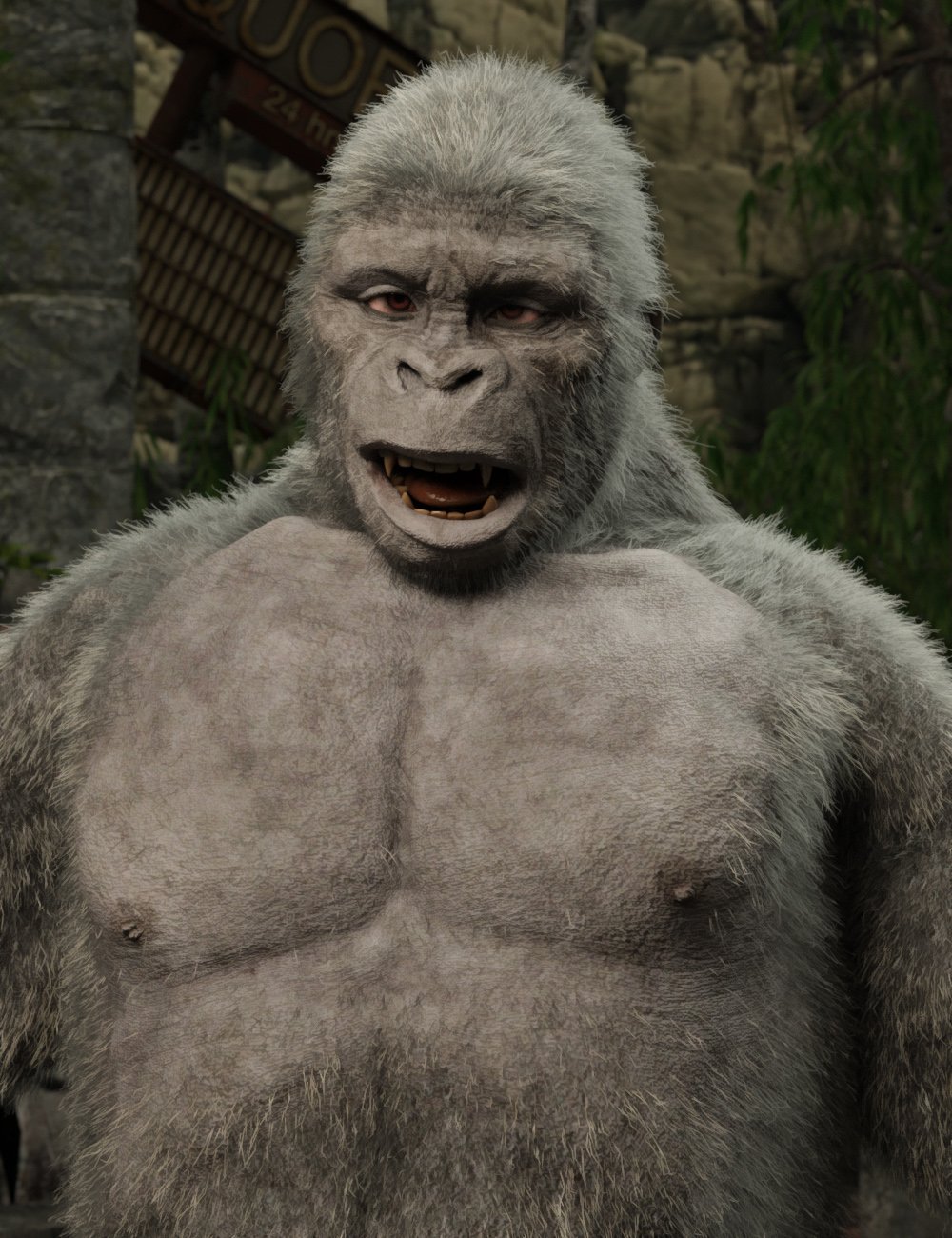 Ape World Gorilla for Genesis 8 Male by: RawArt, 3D Models by Daz 3D