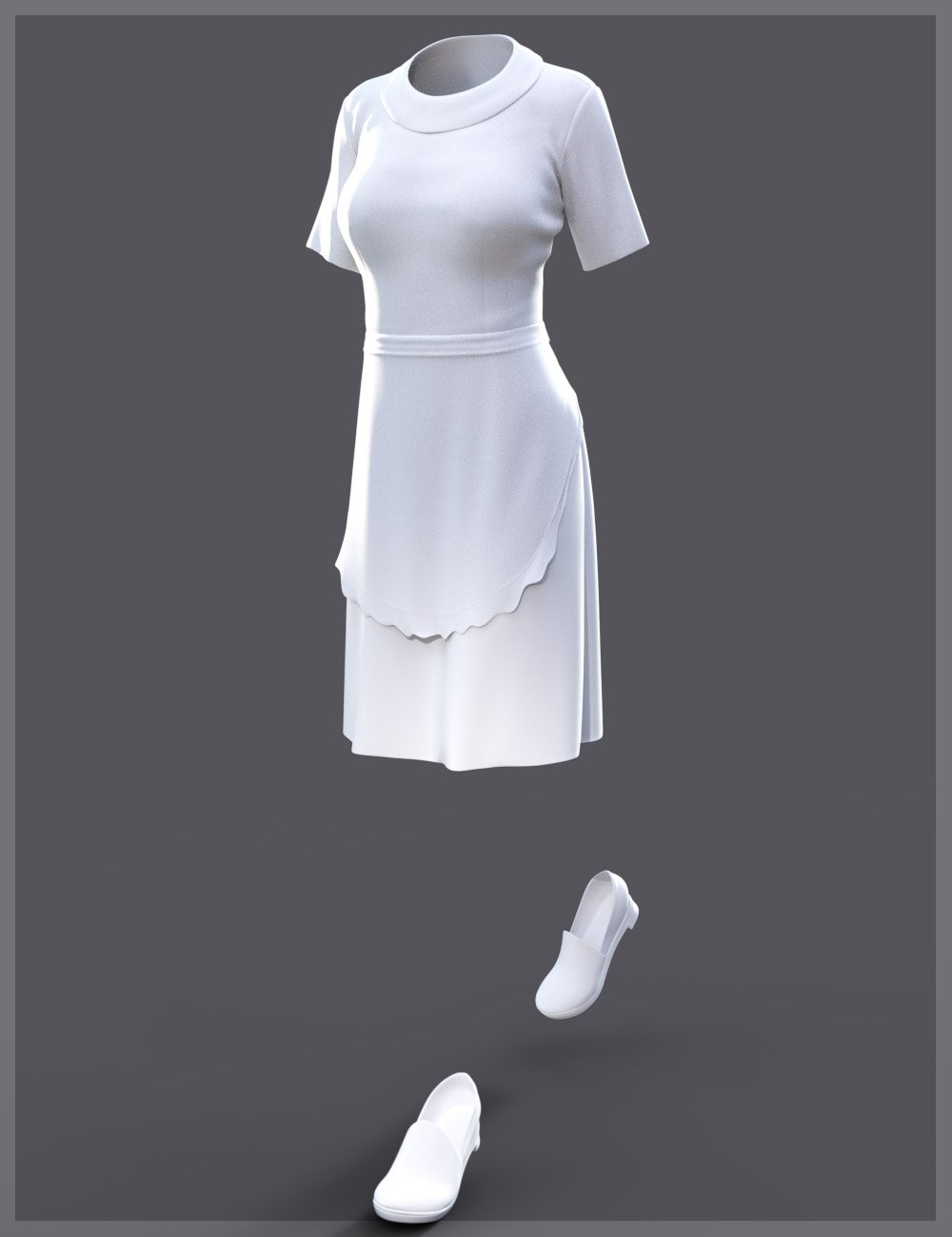 dForce Retro Waitress Uniform for Genesis 8 Female(s) | Daz 3D