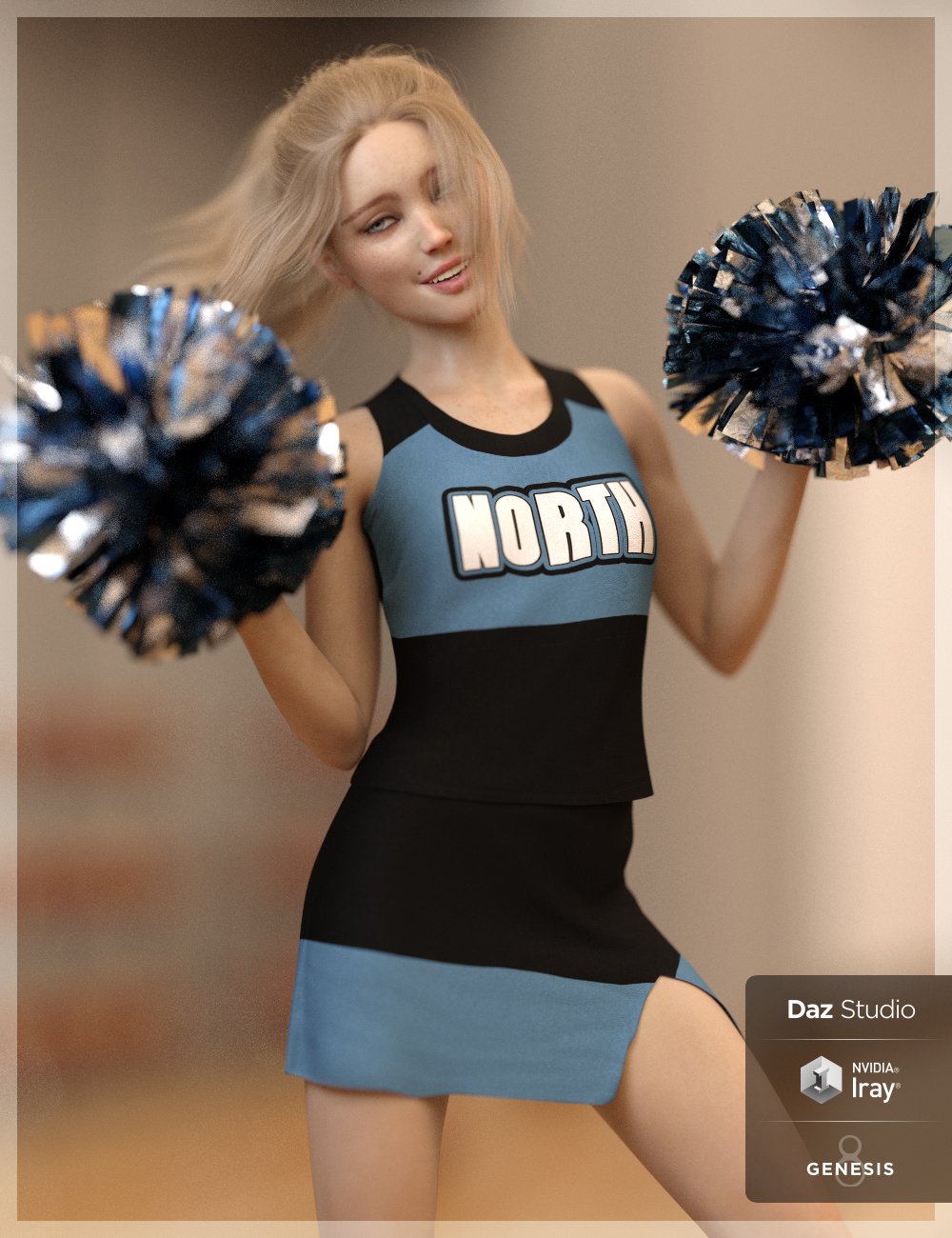 dForce High School Cheer for Genesis 8 Female(s) by: SR3, 3D Models by Daz 3D
