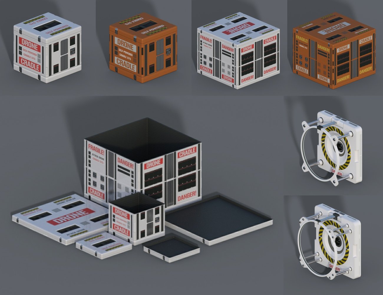 SC20 Drones and Crates 01 by: FToRi, 3D Models by Daz 3D