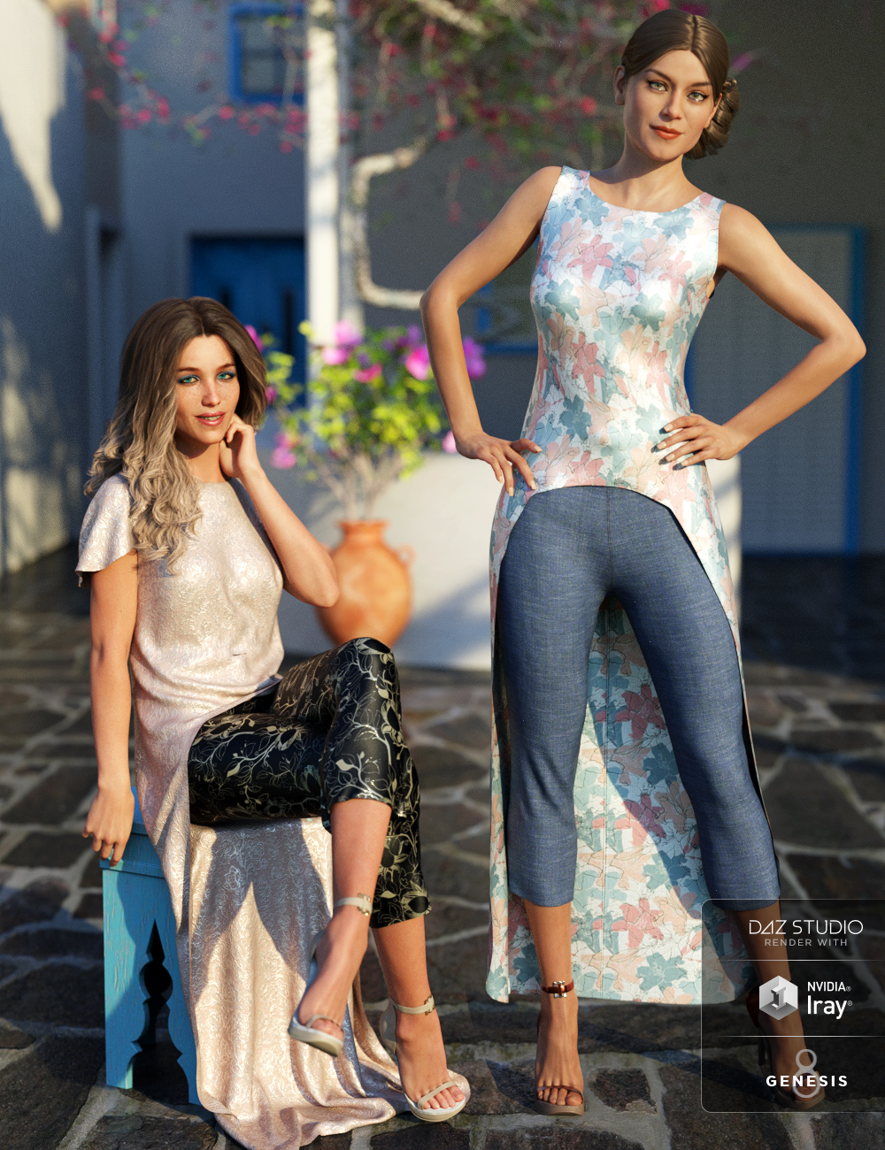 dForce Pretty Stylish Outfit Textures by: Moonscape GraphicsSade, 3D Models by Daz 3D