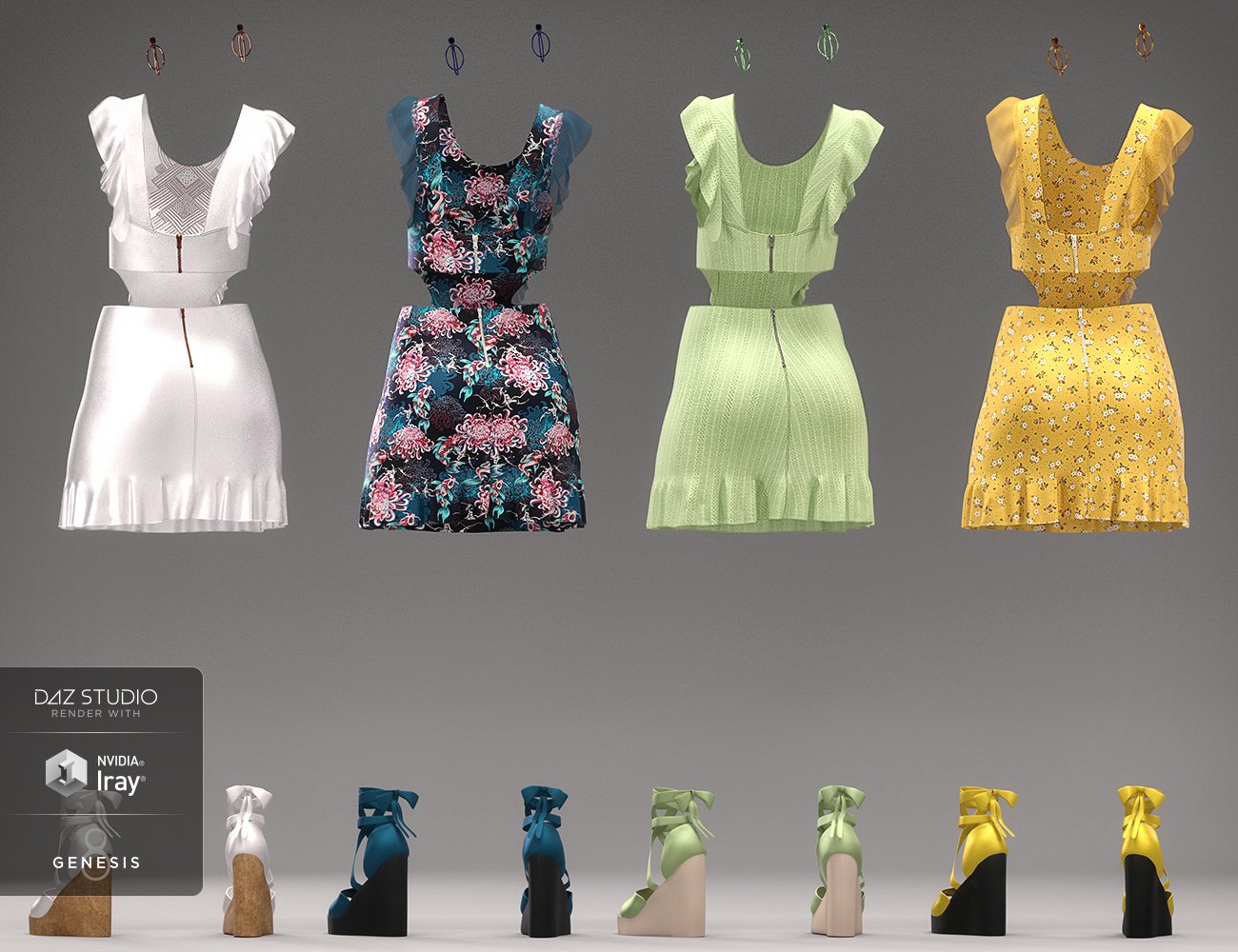 dForce Spring Mini Outfit Textures dForce Spring Mini Outfit Textures by: Moonscape GraphicsSade, 3D Models by Daz 3D