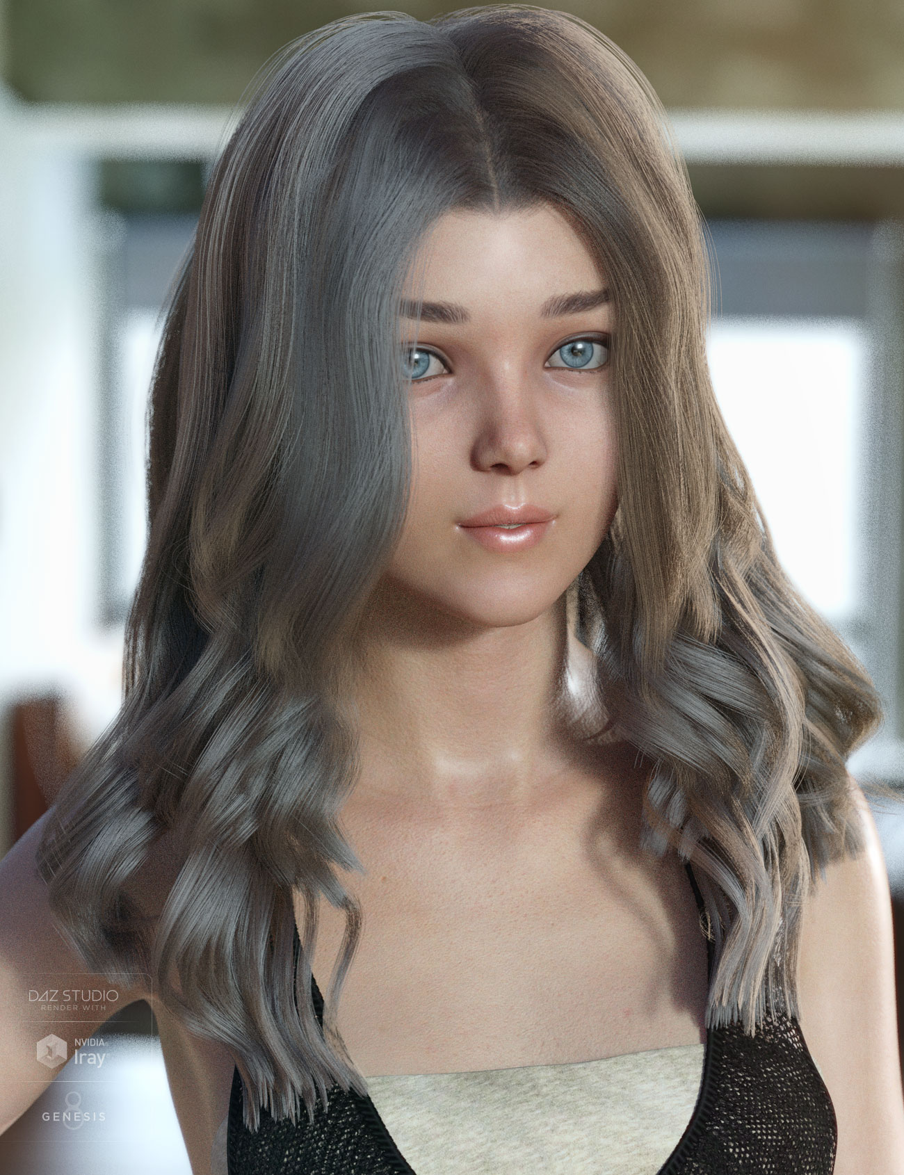 dForce Kay Hair for Genesis 3 and 8 Female(s) by: AprilYSH, 3D Models by Daz 3D