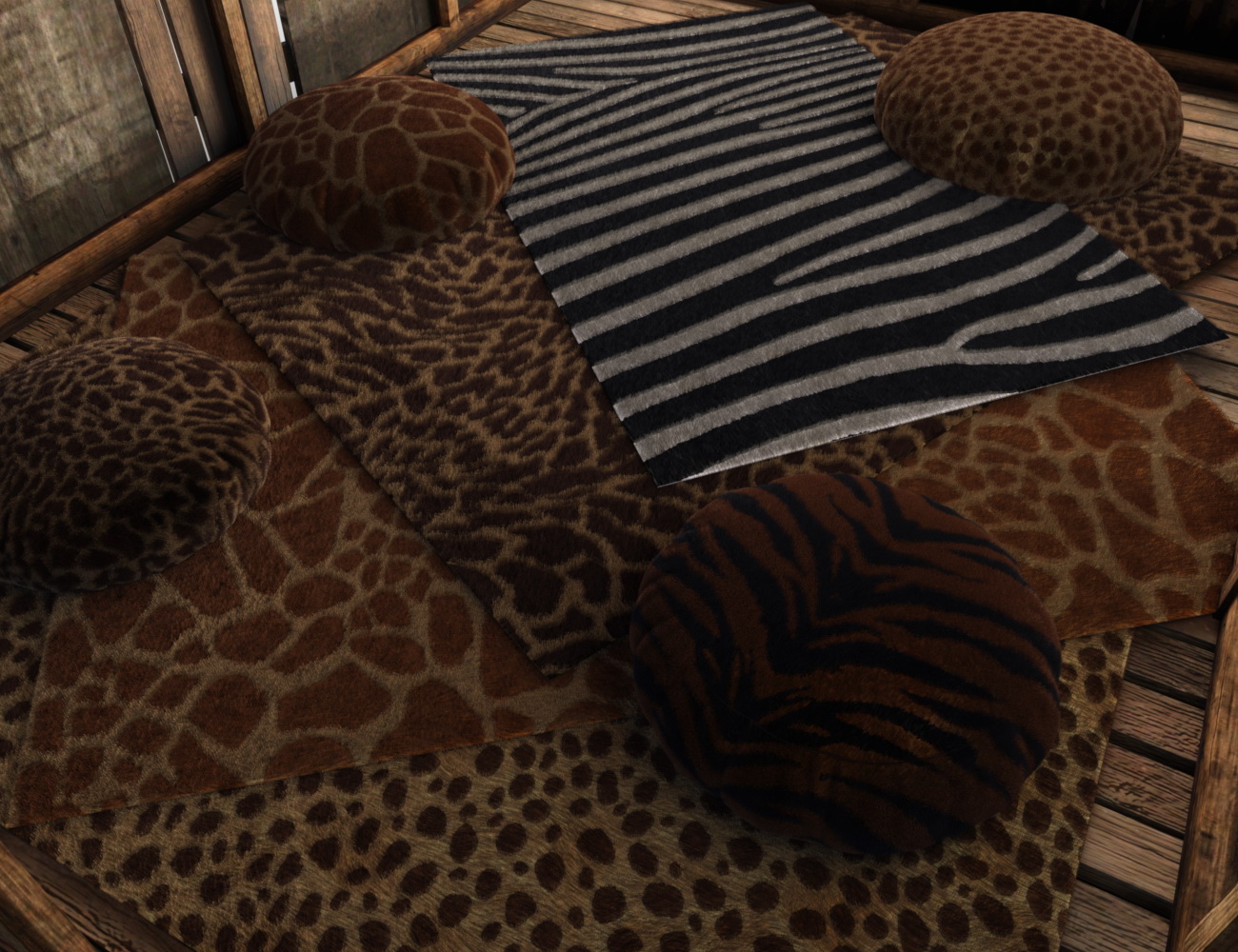Faux Fur Decorative Rug Set Faux Fur Decorative Rug Set by: Deepsea, 3D Models by Daz 3D