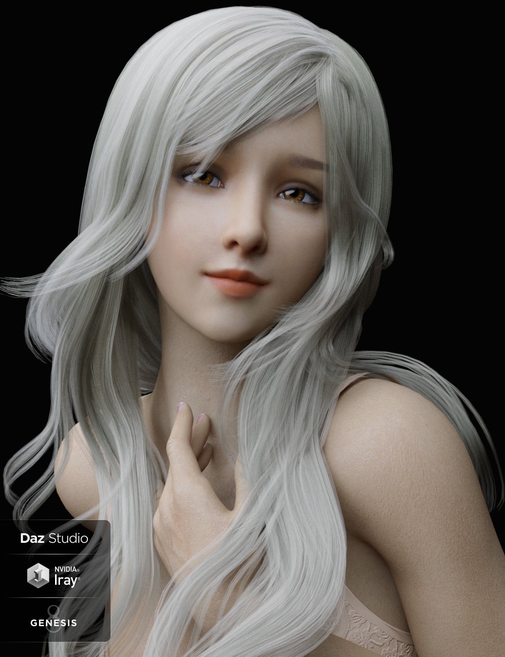 Lancy Character with dForce Hair and Expressions for Genesis 8 Female by: Hamster, 3D Models by Daz 3D