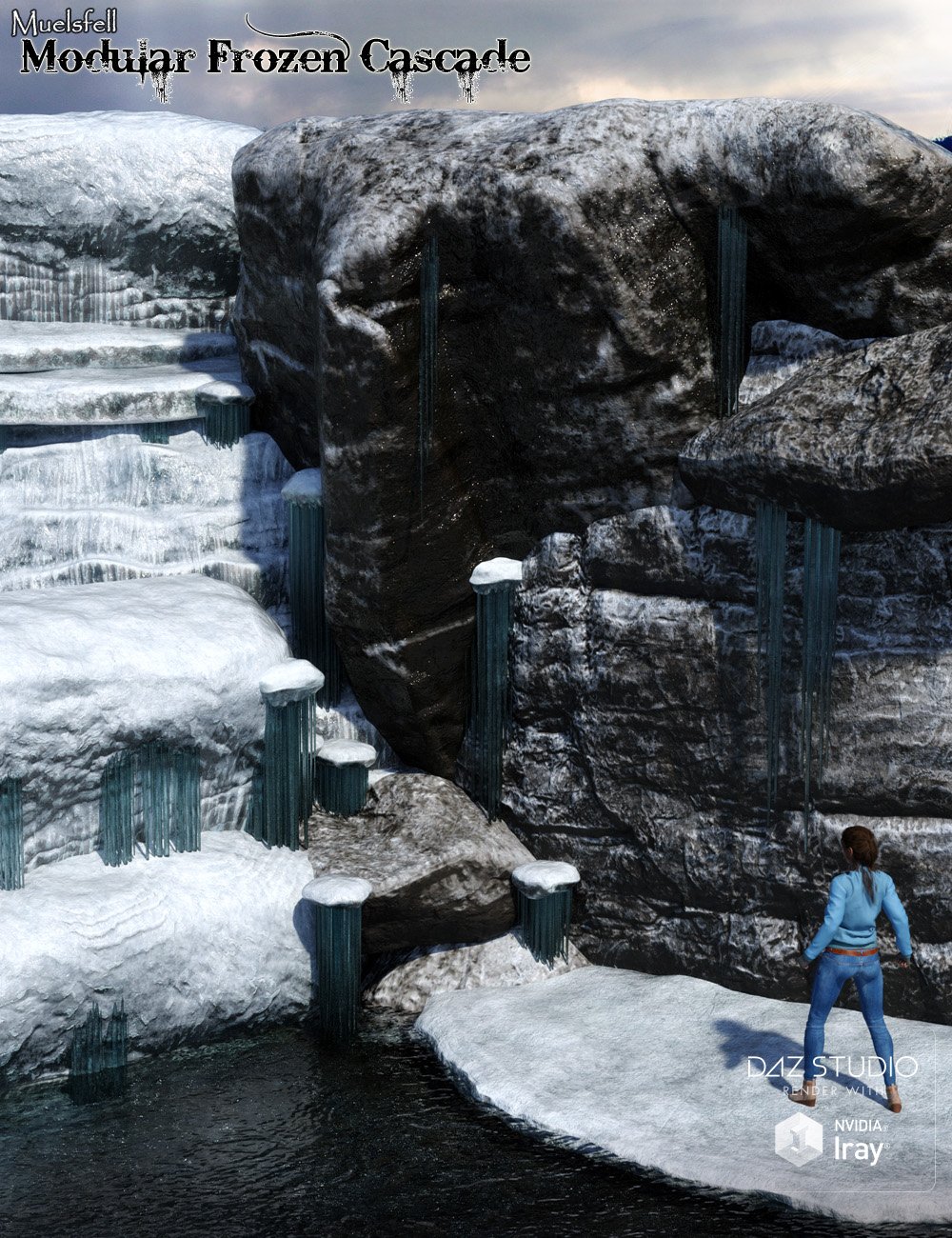 Muelsfell Modular Frozen Cascade by: E-Arkham, 3D Models by Daz 3D