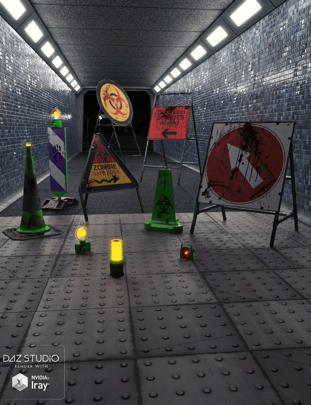 Zombie Infestation Road Works by: ForbiddenWhispers, 3D Models by Daz 3D