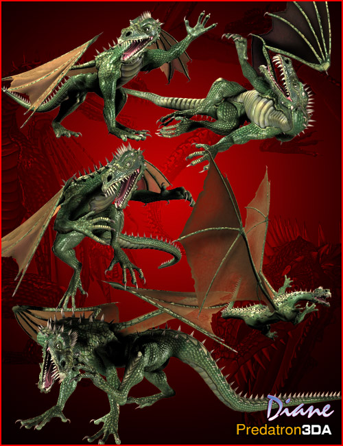 Dragon Action Poses by: Predatron, 3D Models by Daz 3D