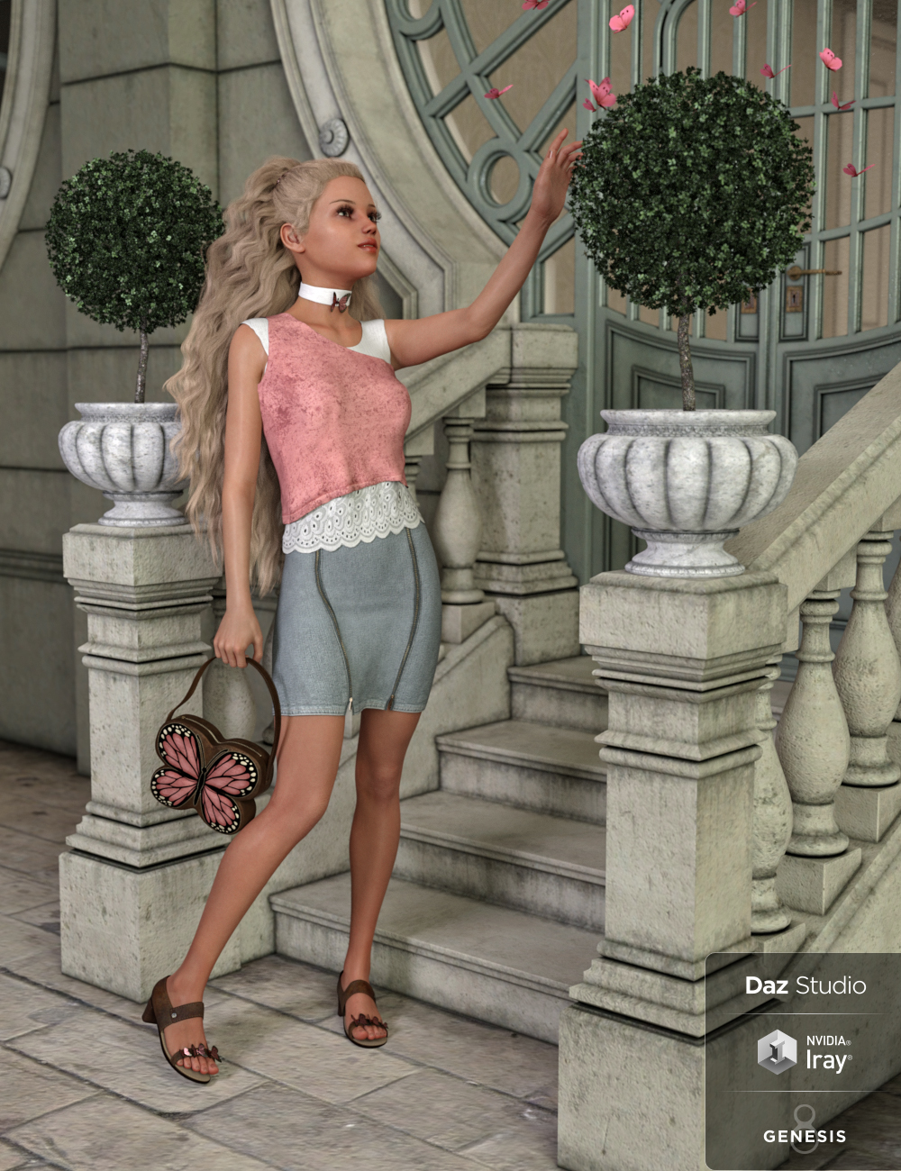 dForce Mariposa Princess Outfit Textures by: DirtyFairy, 3D Models by Daz 3D