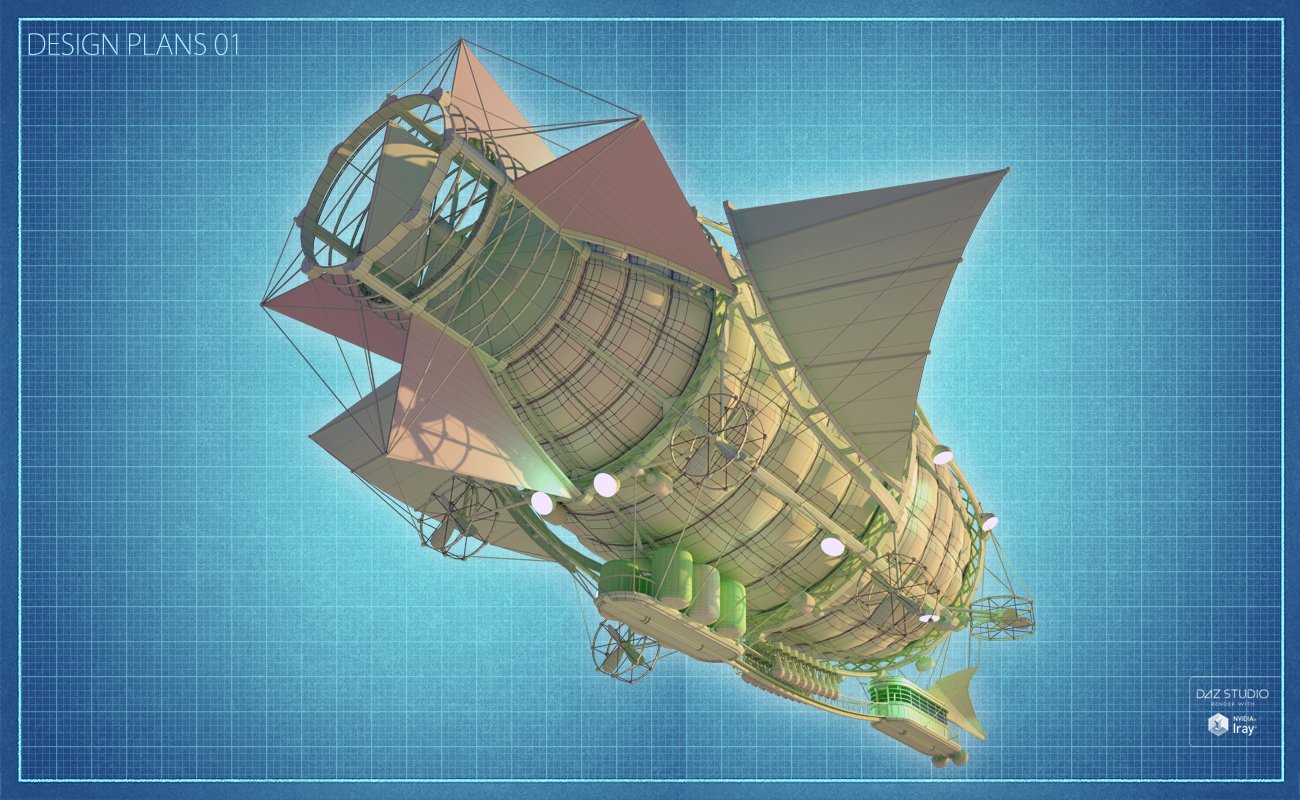 Steam Powered Dirigible Steam Powered Dirigible by: ForbiddenWhispersDavid Brinnen, 3D Models by Daz 3D