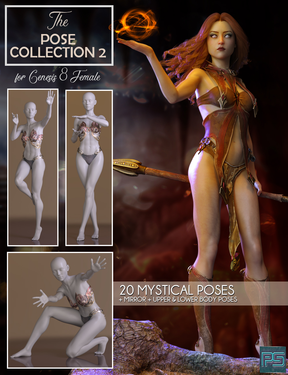 The Pose Collection 2 for Genesis 8 Female by: Pixelunashadownet, 3D Models by Daz 3D