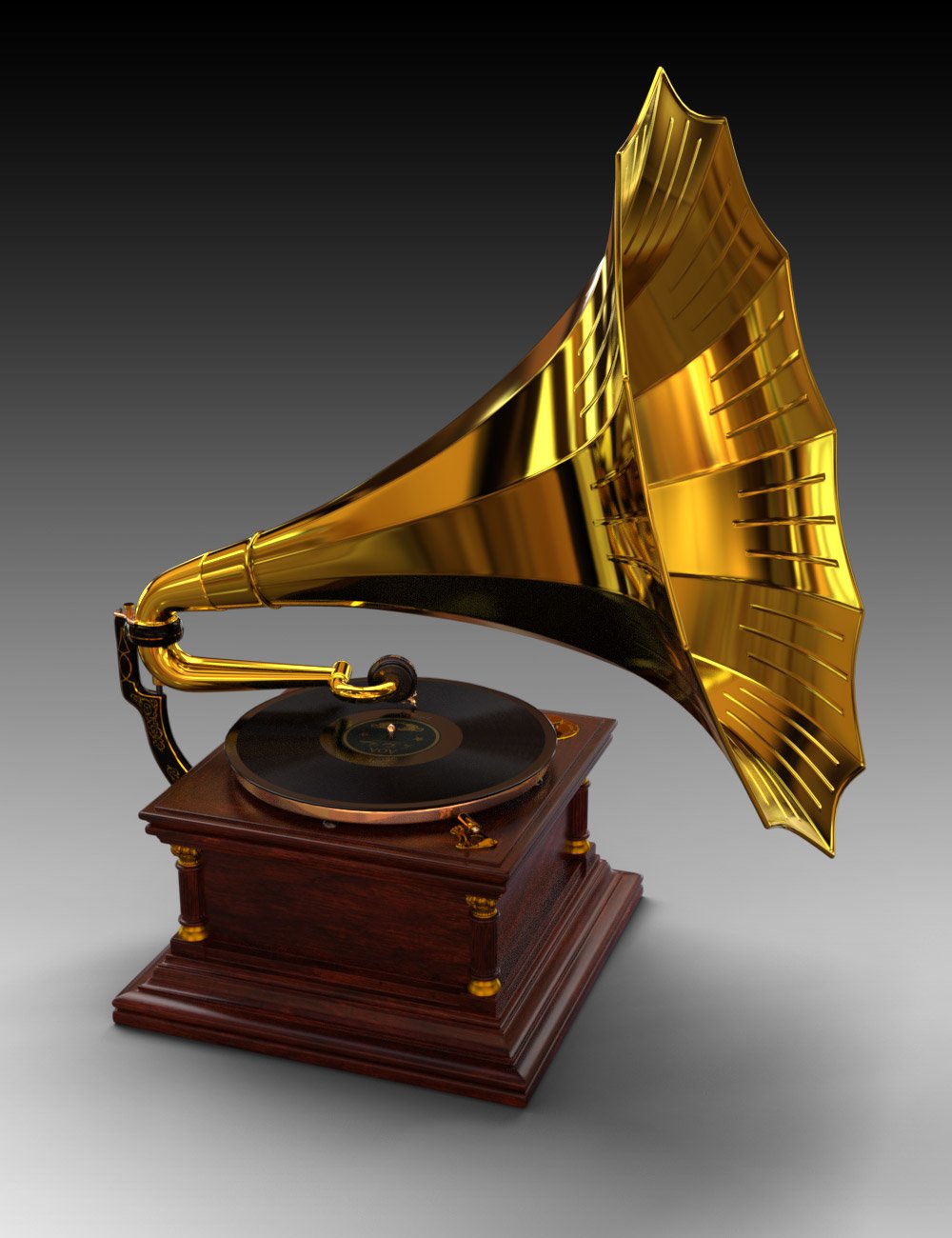 Antique Phonograph by: Age of Armour, 3D Models by Daz 3D