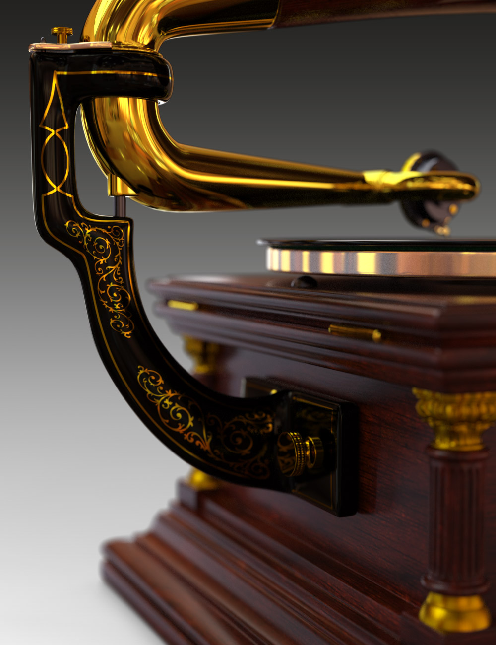 Antique Phonograph by: Age of Armour, 3D Models by Daz 3D