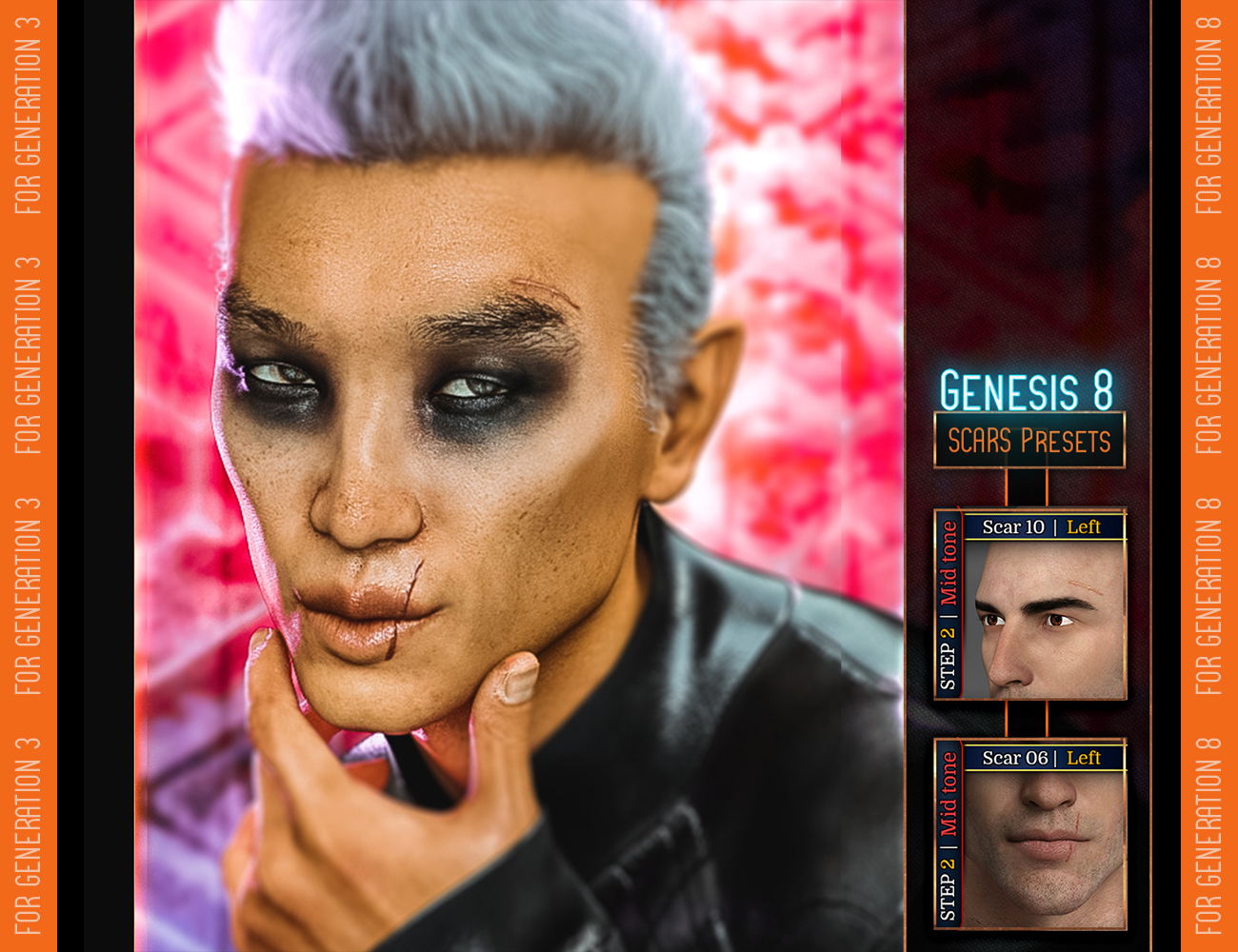 L.I.E. FACE SCARS for Genesis 3 and 8 L.I.E. FACE SCARS for Genesis 3 and 8 by: EsidFenixPhoenix, 3D Models by Daz 3D
