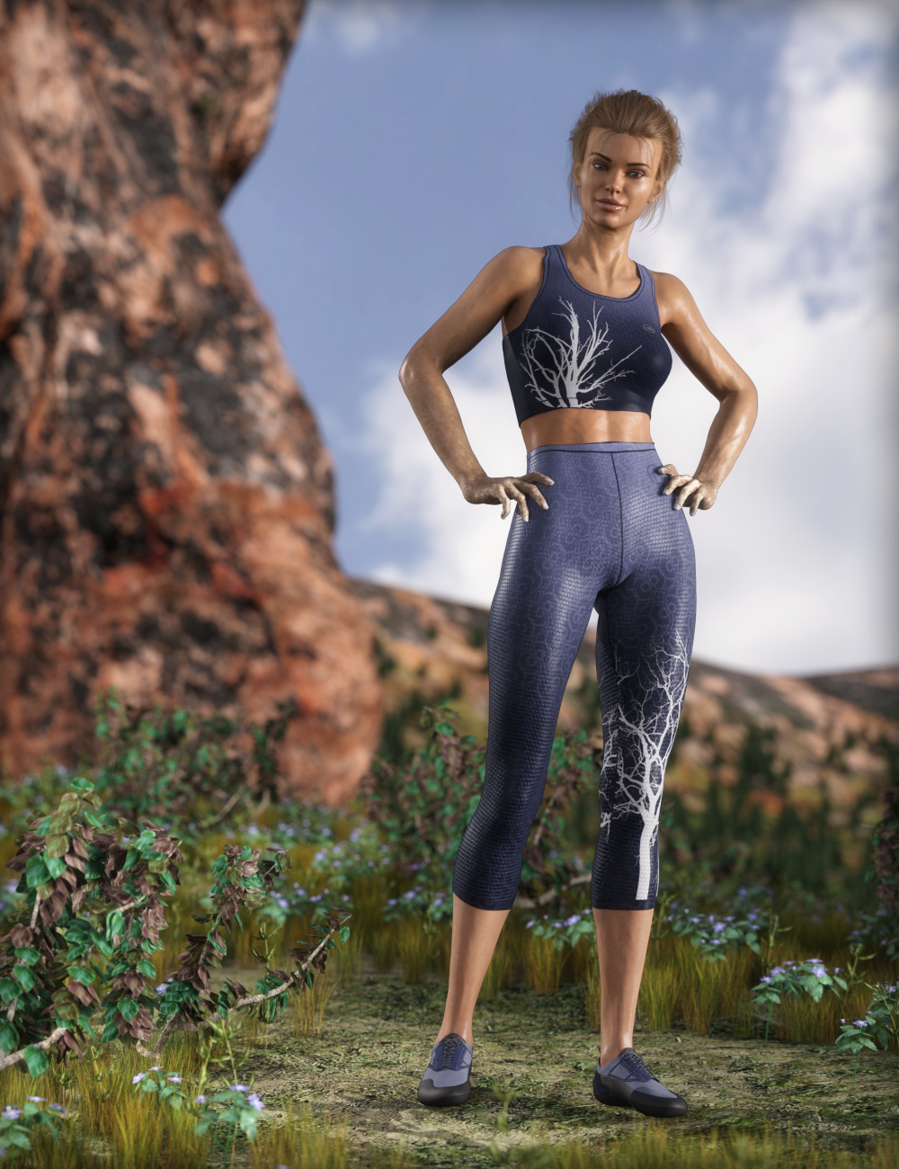 MDCH Climbing and Athletic Outfit for Genesis 3 and 8 Female(s) by: MikeD, 3D Models by Daz 3D
