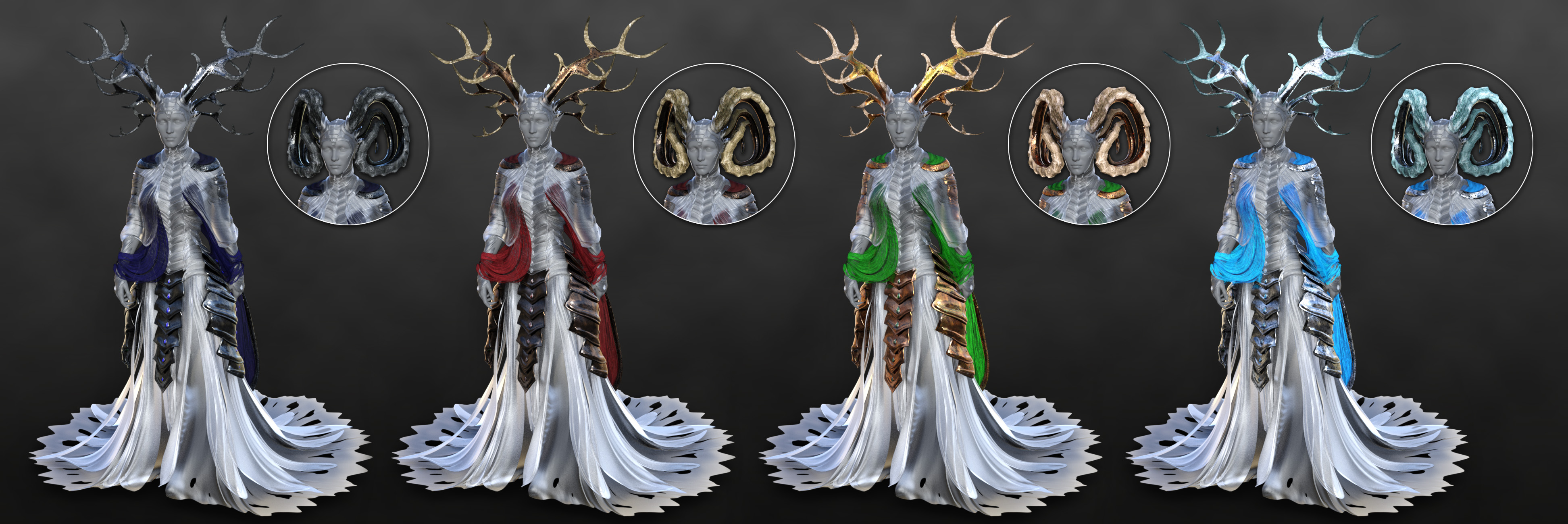 dForce Dragon Empress Outfit Addon for Genesis 8 Female(s) by: Arki, 3D Models by Daz 3D