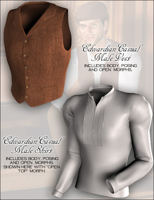 Edwardian Casual Suit for David 3 by: Ravenhair, 3D Models by Daz 3D