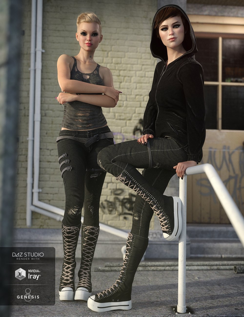 Gothy Punk For Teen Raven 8 and Genesis 8 Female(s) by: 3D-GHDesignSadeSixus1 Media, 3D Models by Daz 3D