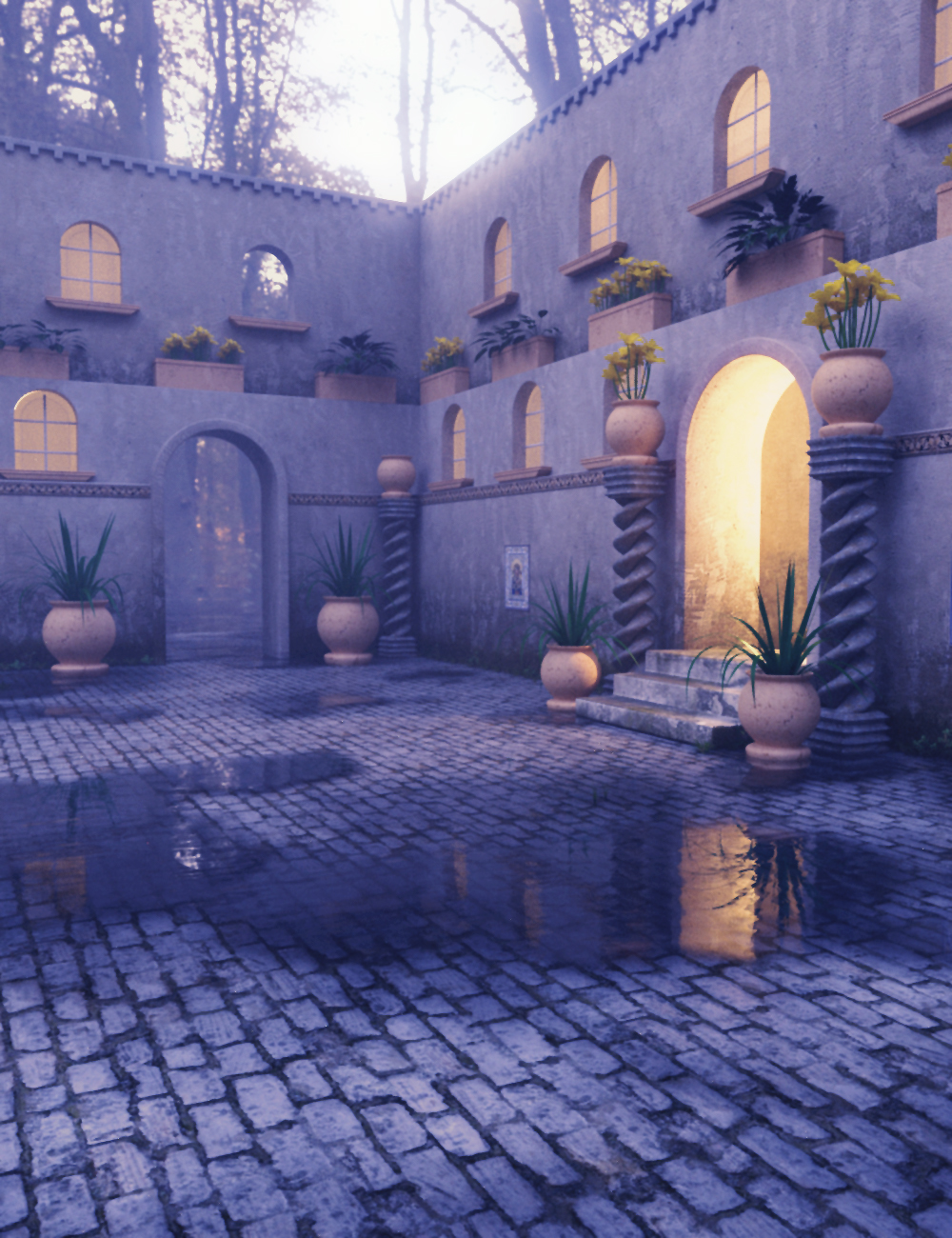 Italian Courtyard - Mini Set by: ImagineX, 3D Models by Daz 3D