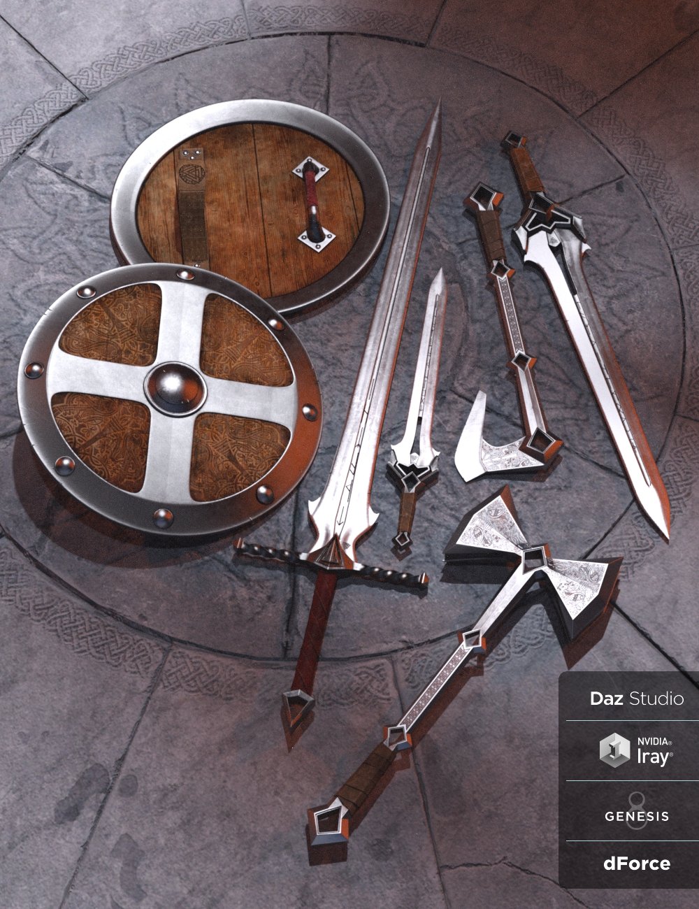 Valhalla Weapons Collection by: Britech, 3D Models by Daz 3D
