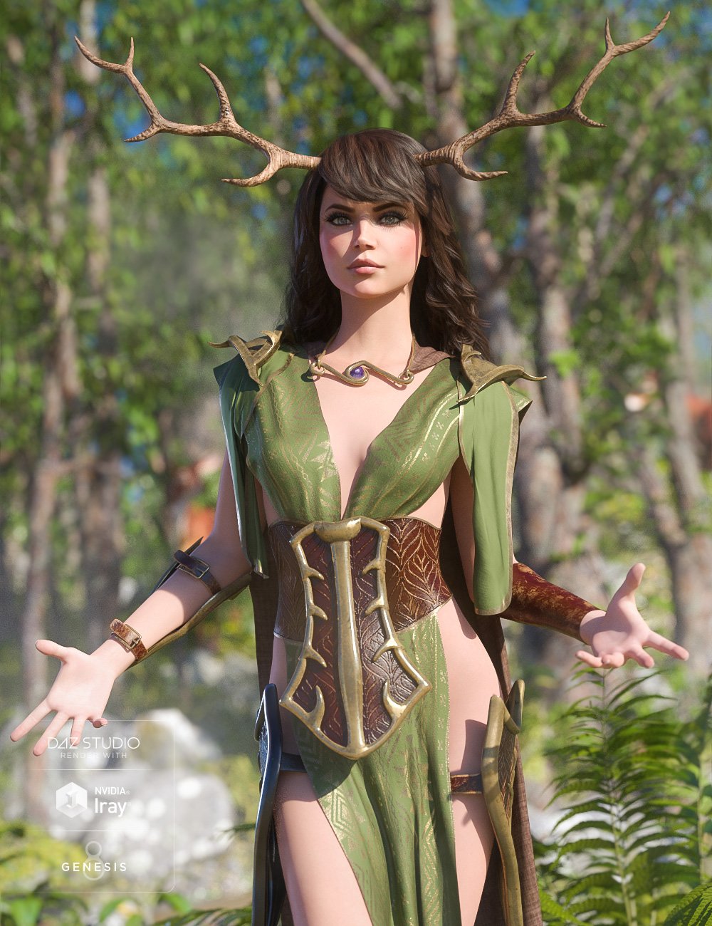 dForce Wood Warden for Genesis 8 Female(s) by: Moonscape GraphicsSade, 3D Models by Daz 3D