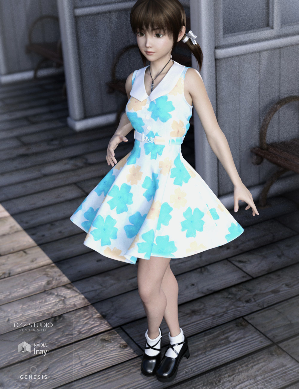 dForce Fresh Summer Outfit for Genesis8 Female(s) by: tentman, 3D Models by Daz 3D