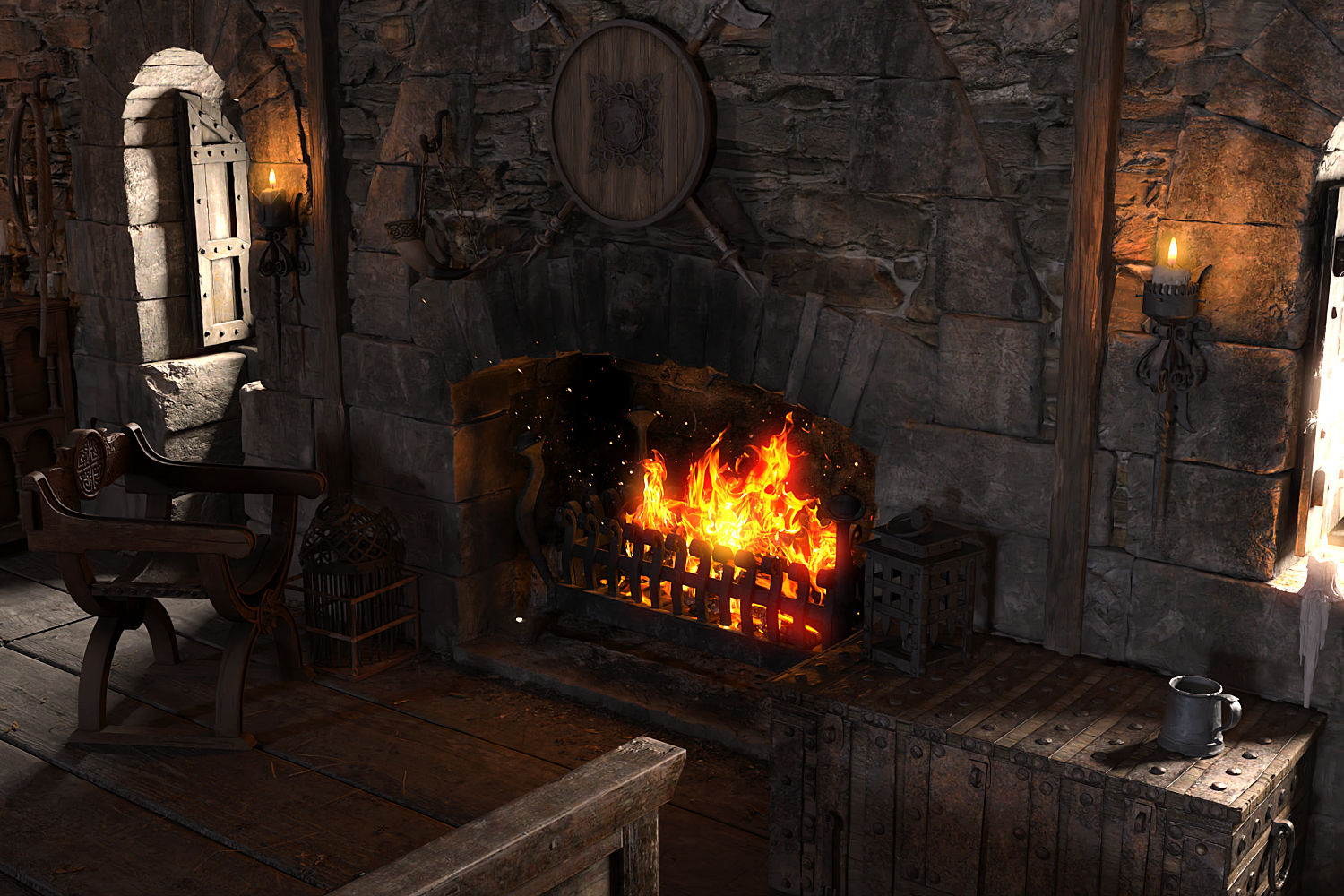 ROG Medieval Fantasy Bedroom ROG Medieval Fantasy Bedroom by: StrangefateRoguey, 3D Models by Daz 3D