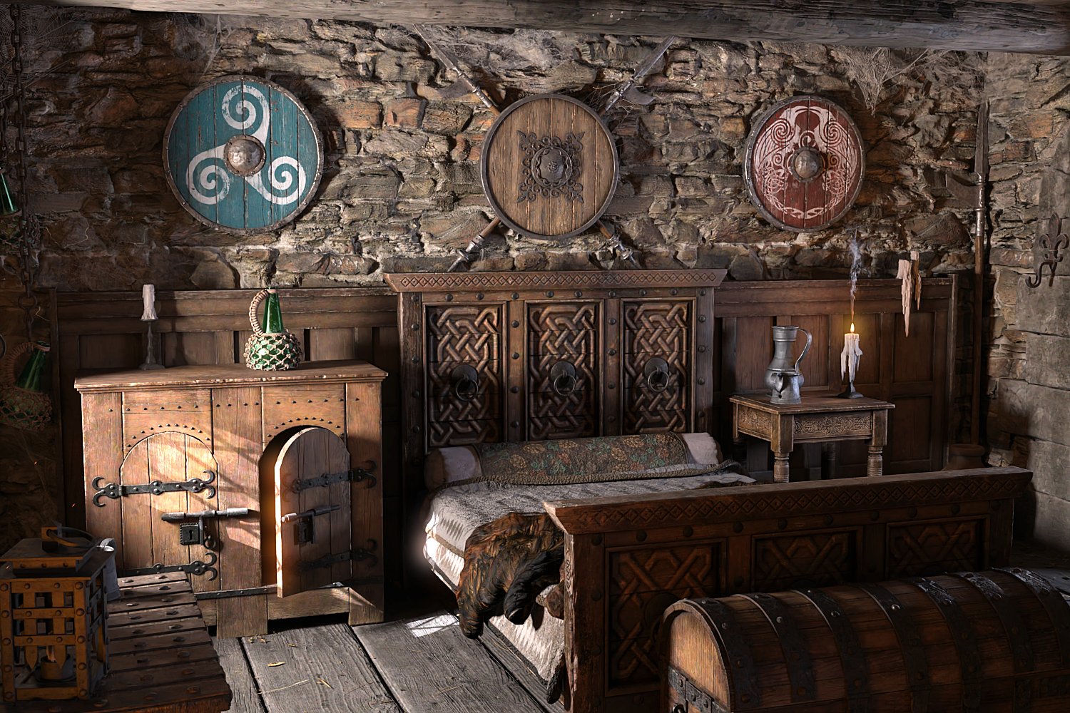 ROG Medieval Fantasy Bedroom ROG Medieval Fantasy Bedroom by: StrangefateRoguey, 3D Models by Daz 3D