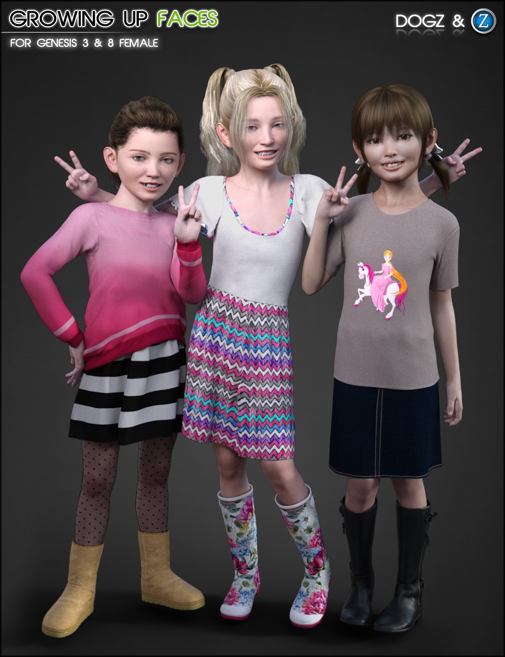 Growing Up Faces for Genesis 3 & 8 Female(s) Growing Up Faces for Genesis 3 & 8 Female(s) by: Zev0Dogz, 3D Models by Daz 3D