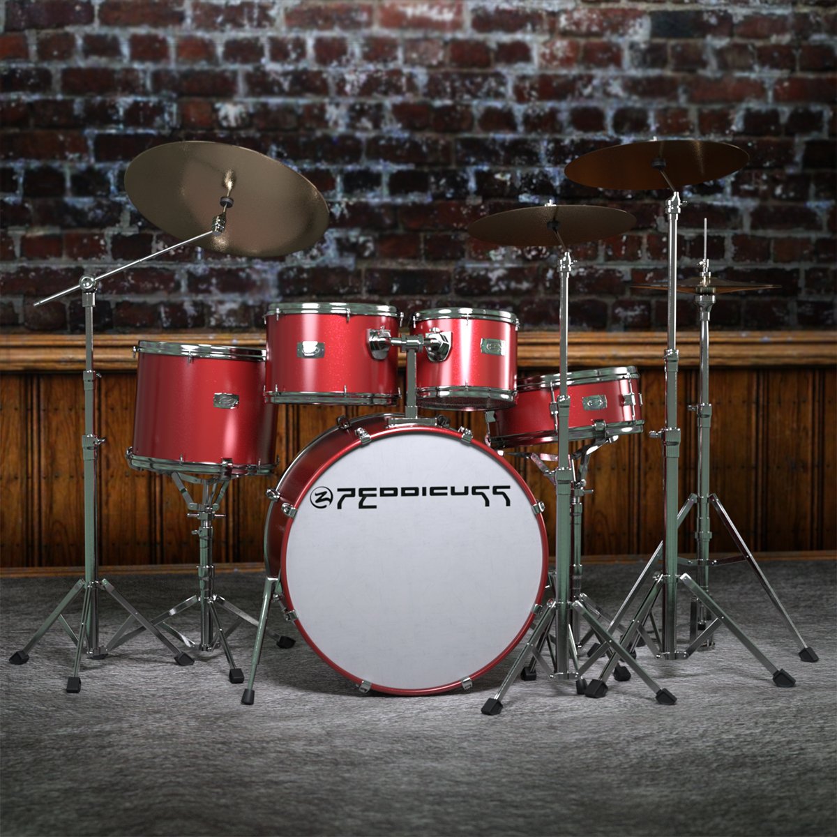 Z Drum Kit and Poses for Genesis 3 and 8 Daz 3D