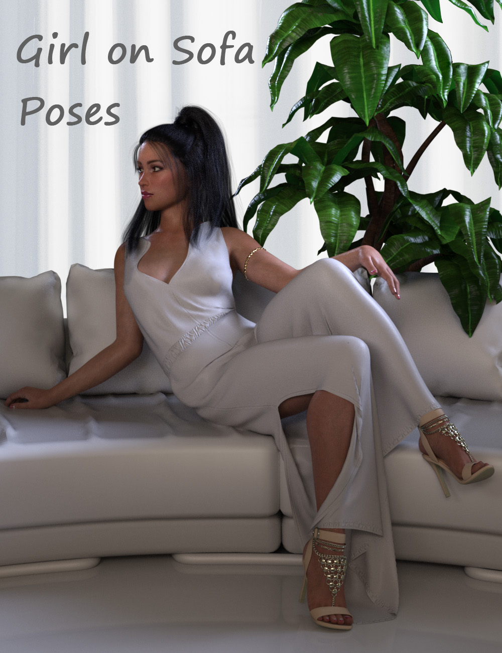 Girl on Sofa - Poses by: Arryn, 3D Models by Daz 3D
