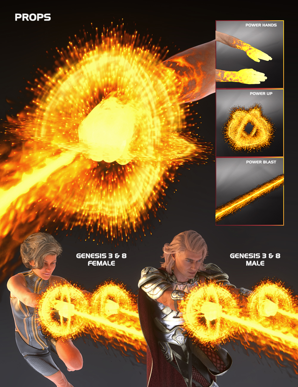 Power Blast Props for Victoria 7 and 8 and Michael 7 and 8 by: UnderConstructionHalf Life, 3D Models by Daz 3D