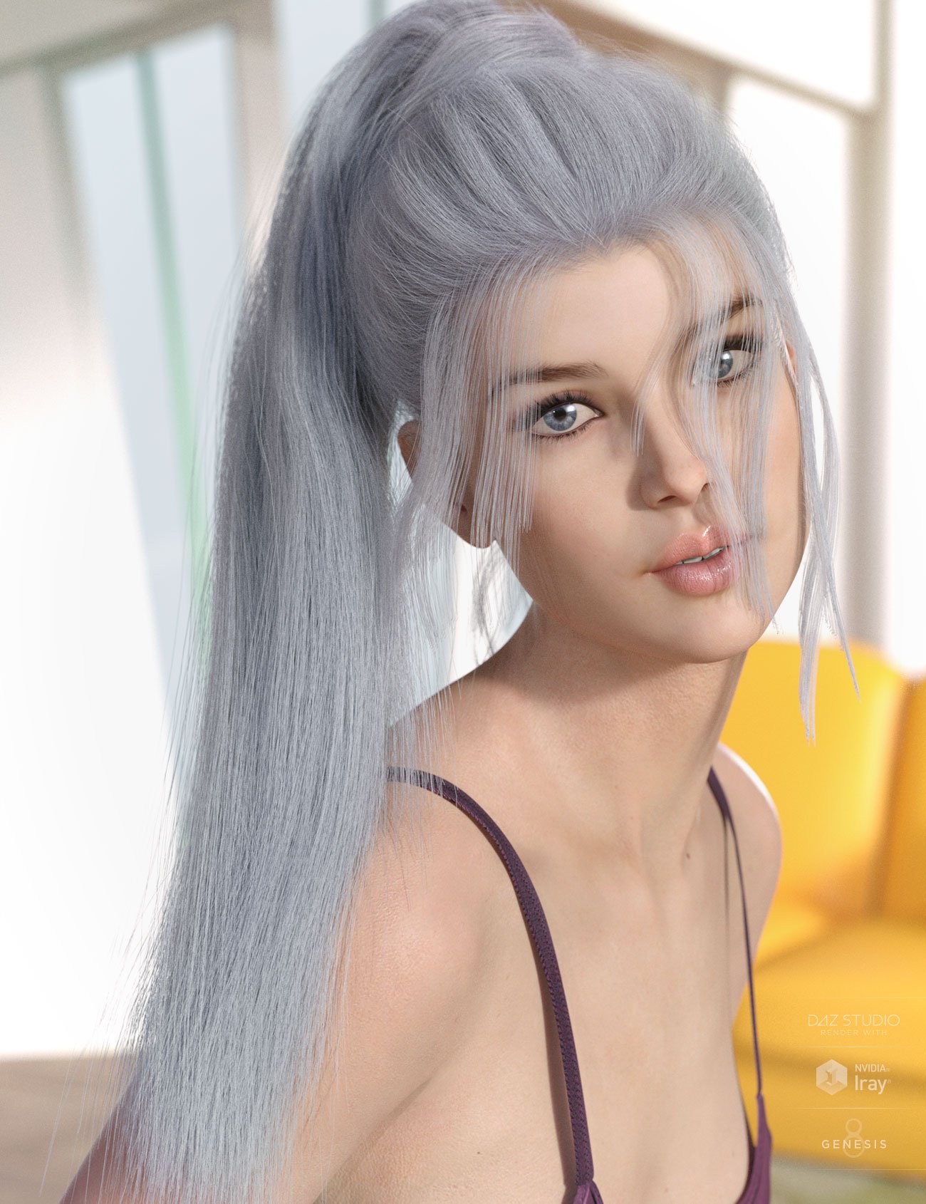 dForce Lea Hair for Genesis 3 and 8 Females(s) by: AprilYSH, 3D Models by Daz 3D
