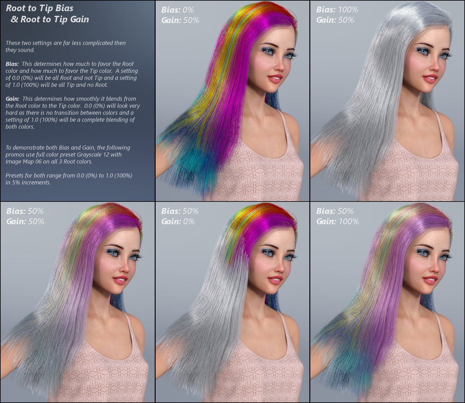 MMX Blended Dual Lobe Hair Shader Toolkit for Iray | Daz 3D