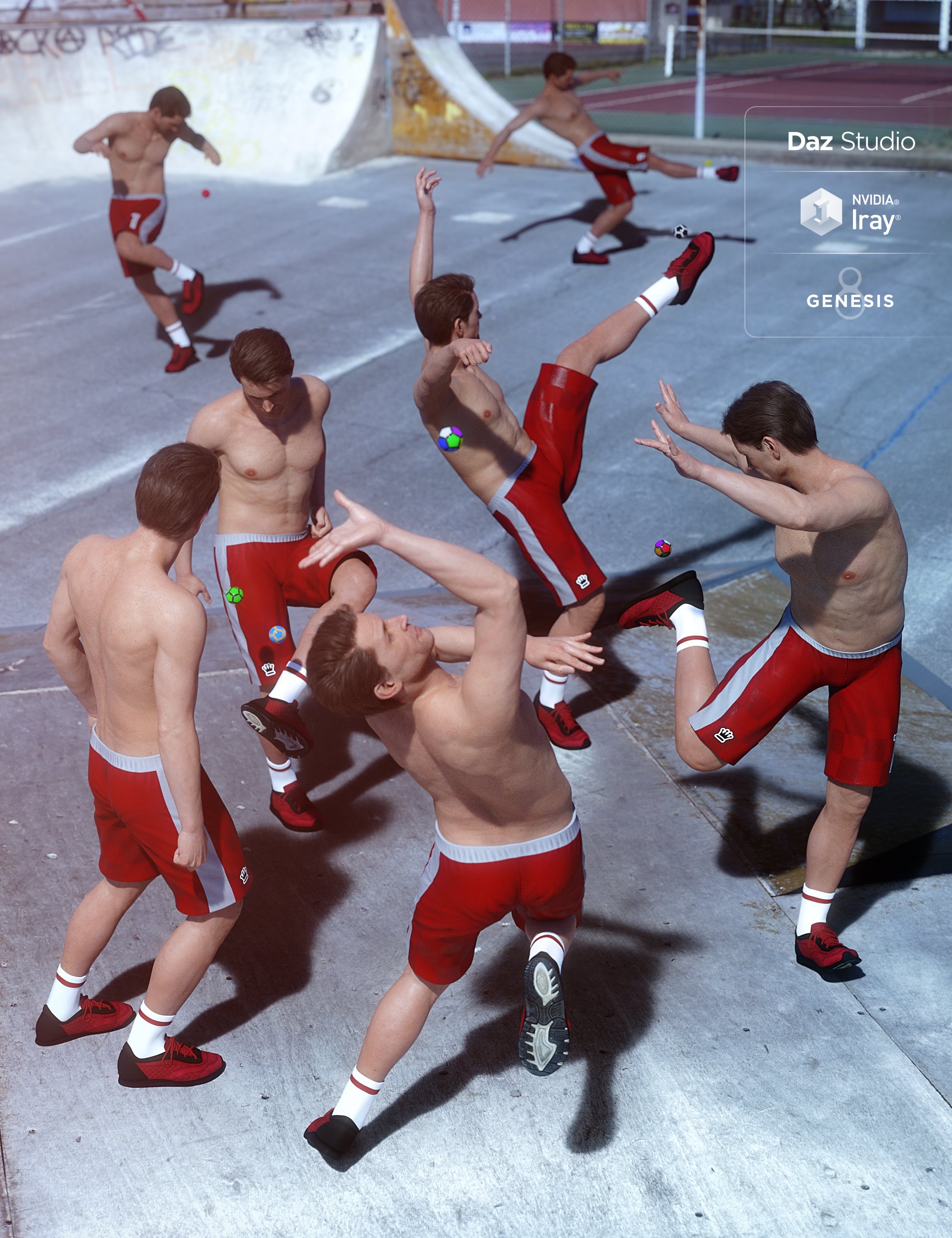 Hackysack Fun for Genesis 8 Male by: FeralFey, 3D Models by Daz 3D