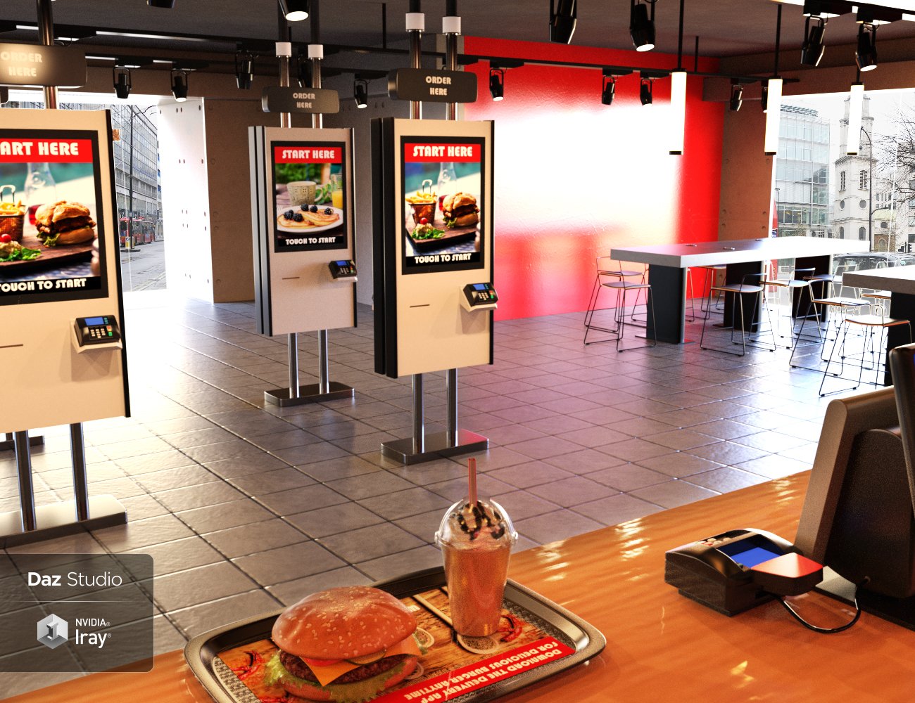 Burger Restaurant Burger Restaurant by: Charlie, 3D Models by Daz 3D