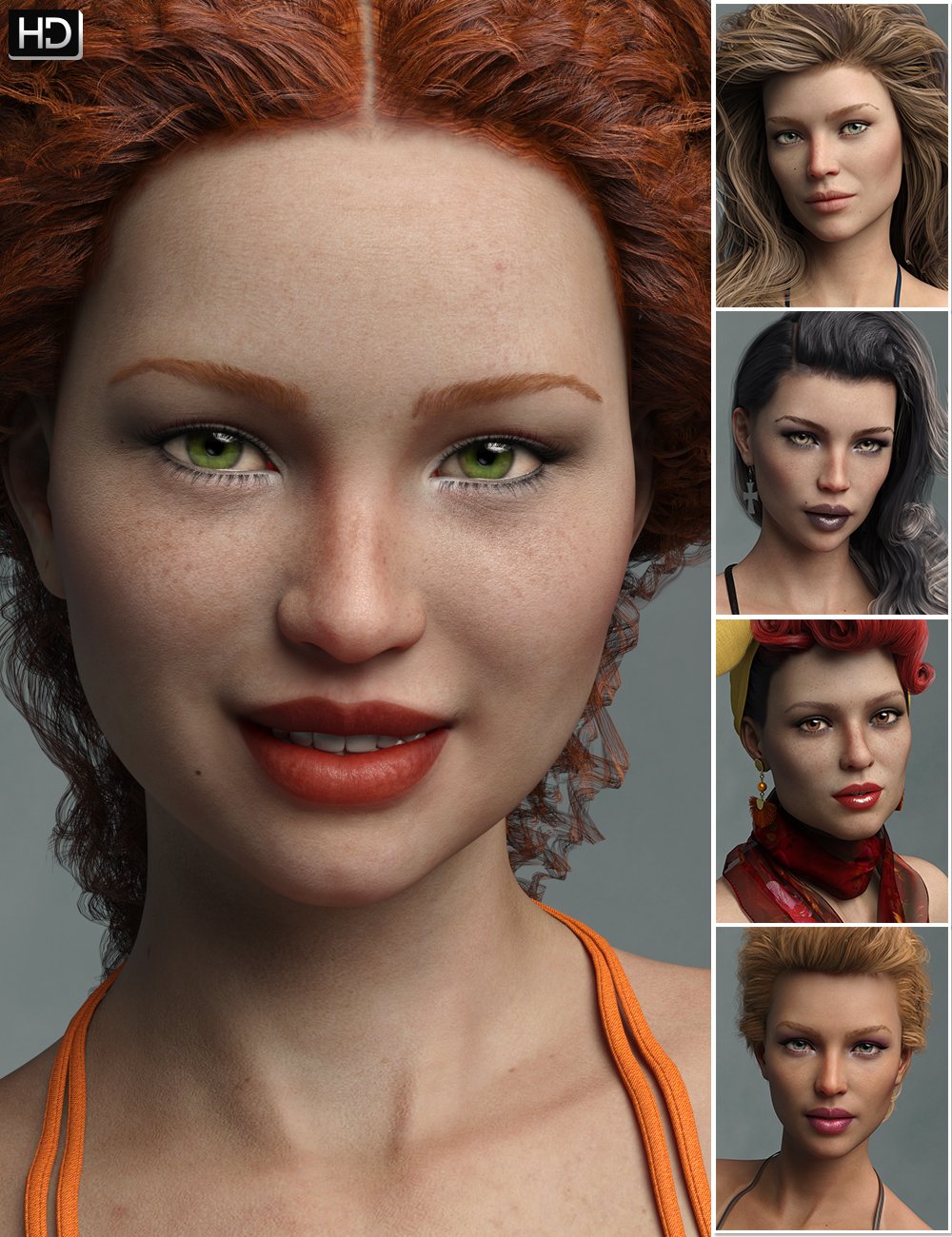 Variety HD Character Morphs for Genesis 8 Female by: Emrys, 3D Models by Daz 3D