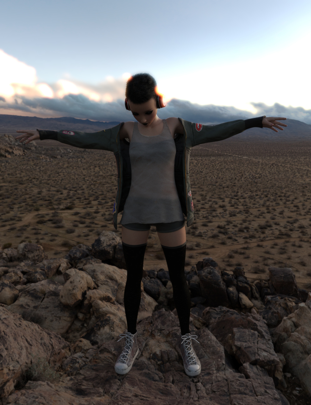 dForce Rebel Yell Outfit for Genesis 8 Female(s) by: JoeQuick, 3D Models by Daz 3D