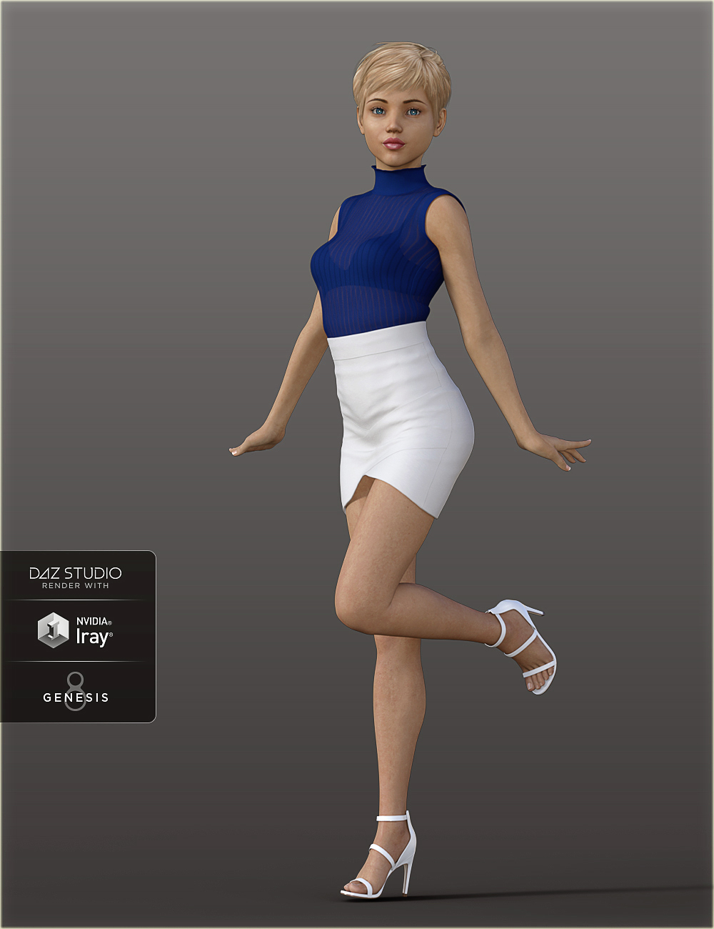 H&C Bandage Mini Skirt Outfit for Genesis 8 Female(s) by: IH Kang, 3D Models by Daz 3D