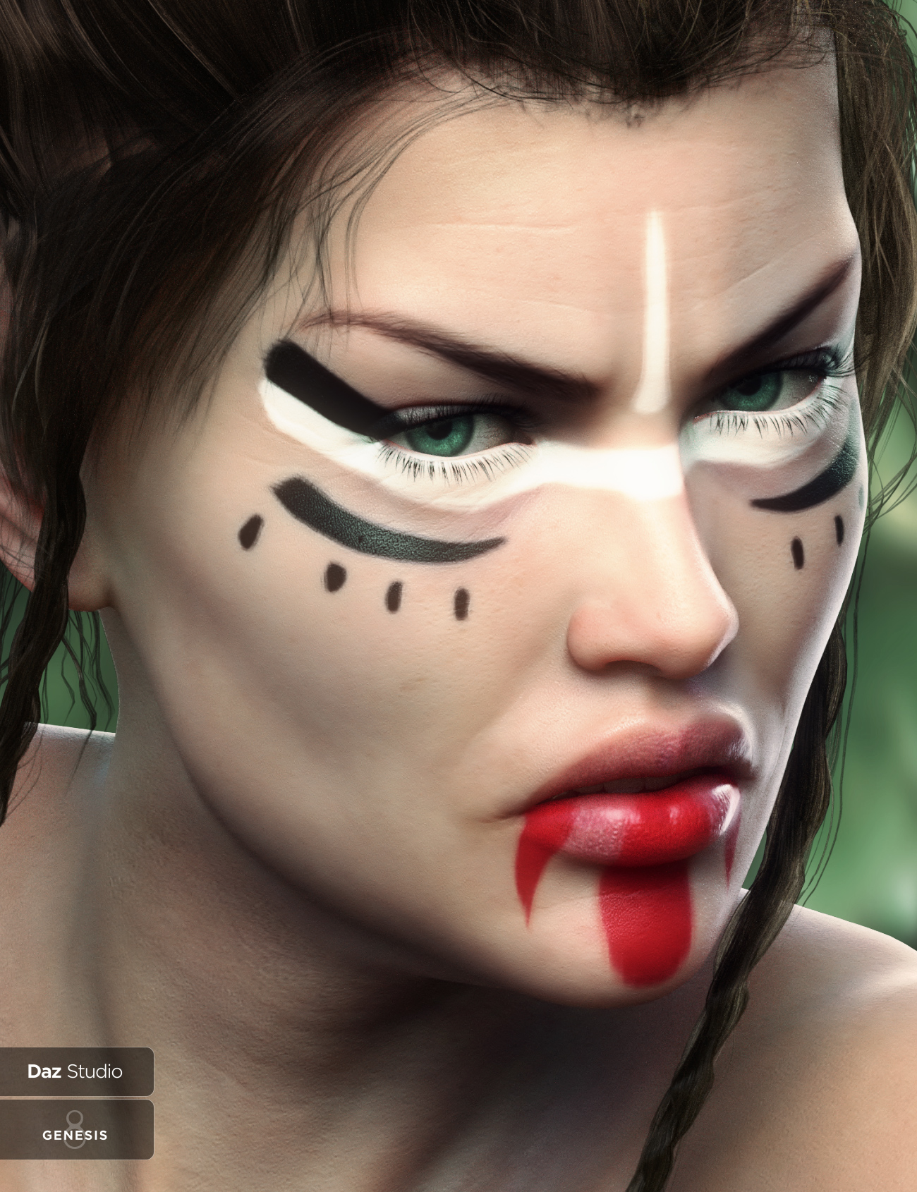 Warrior Make-up for Genesis 8 Female by: Neikdian, 3D Models by Daz 3D