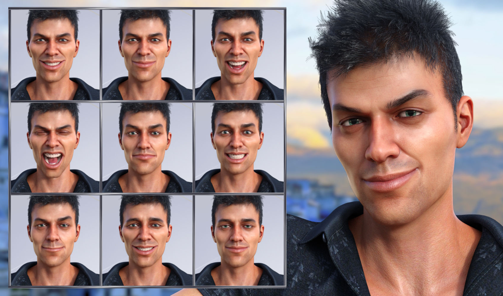 Modern Man - Expressions for Genesis 8 Male and Diego 8 by: JWolf, 3D Models by Daz 3D