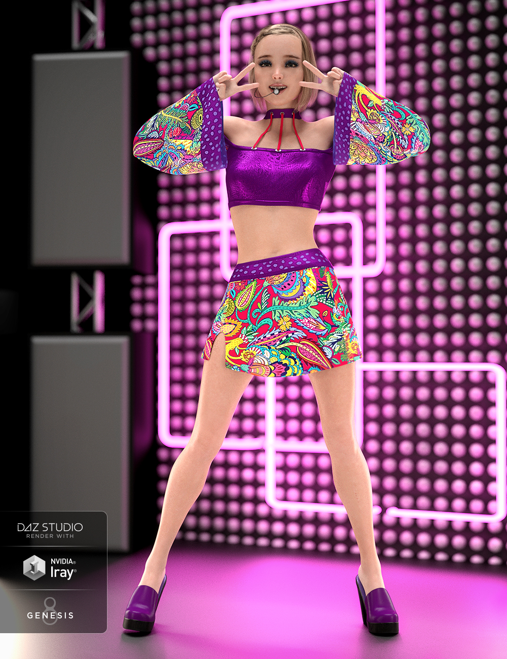 dForce KStar Outfit Textures by: Anna Benjamin, 3D Models by Daz 3D