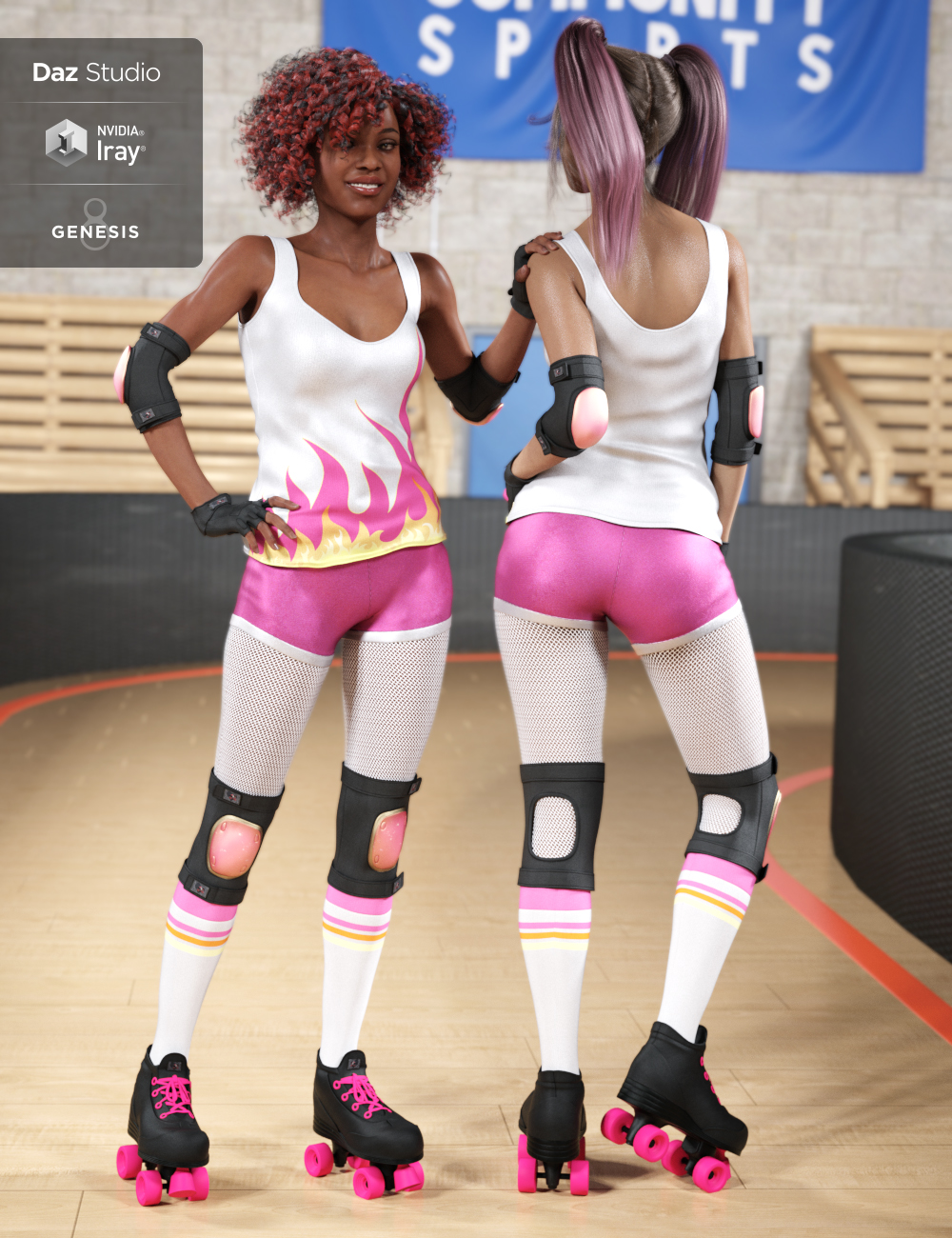 Skate Queen for Genesis 8 Female(s) by: 4blueyesSarsa, 3D Models by Daz 3D