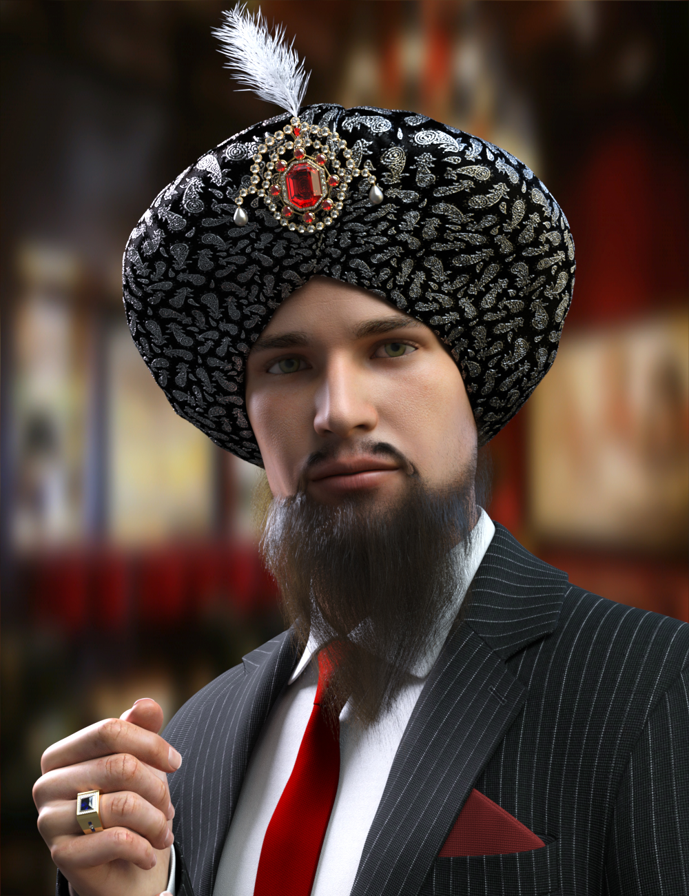 Morphing Turban and Beard for Genesis 8 Male(s) by: Titan XiVirtual_World, 3D Models by Daz 3D